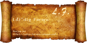 Lédig Ferenc névjegykártya